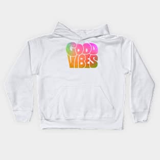 "Good Vibes" Retro Multicolor Kids Hoodie